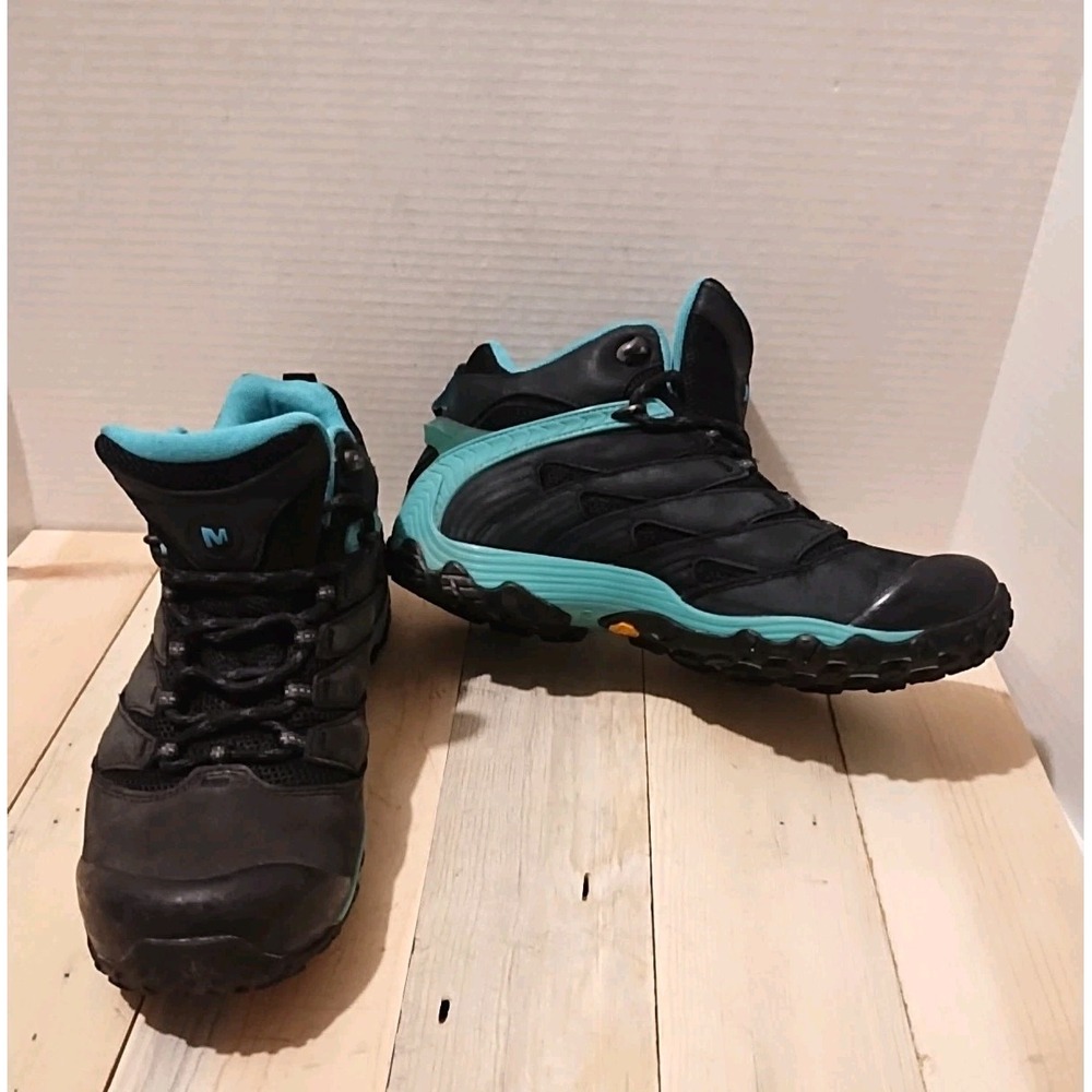 Merrell Chameleon 7 Waterproof Hiking Boots Ice/Black Size 9 Women's Powerstep